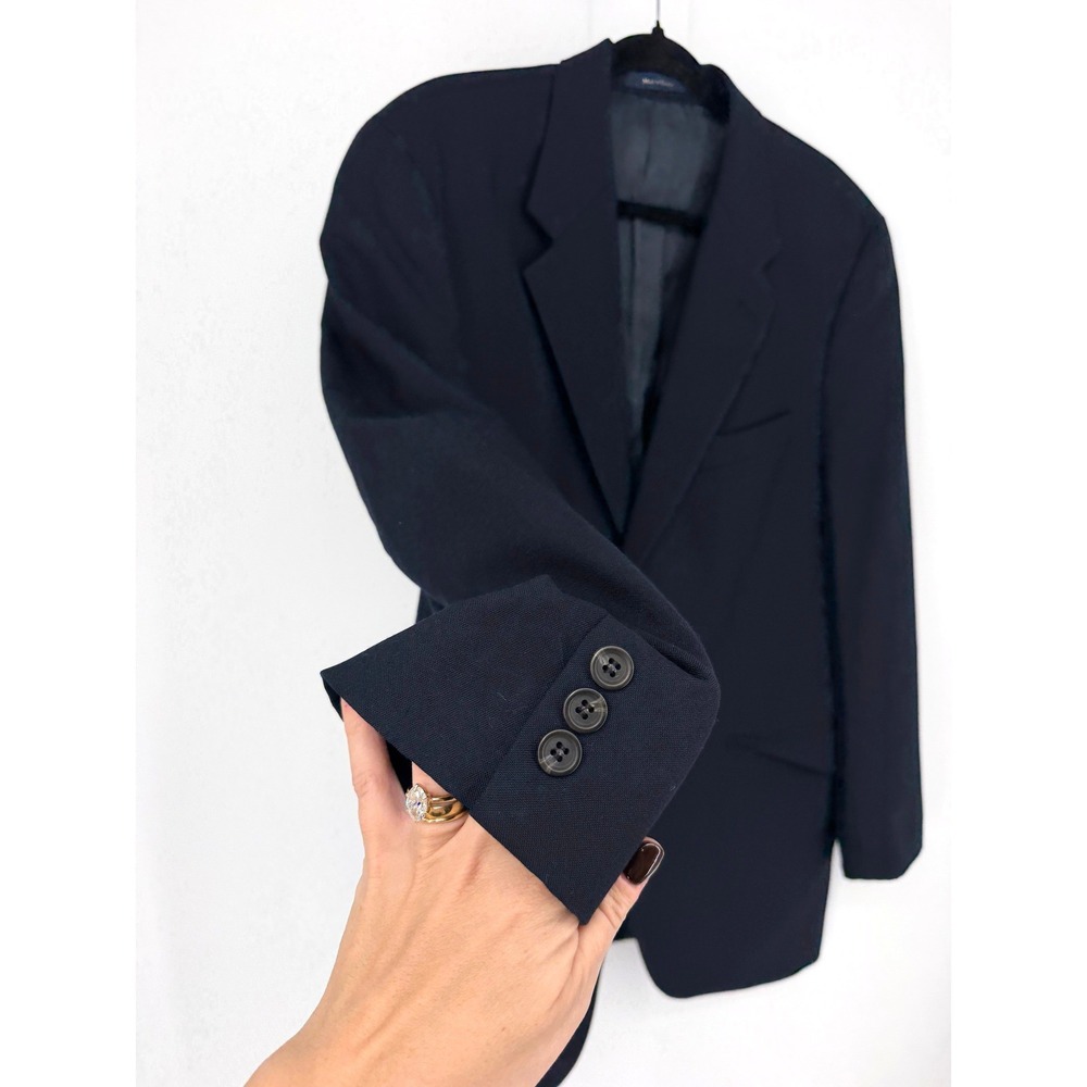 Ralph Lauren Mens Navy Blue 100% Wool 2-Button Blazer Sport Coat Vintage Canada - Picture 9 of 15